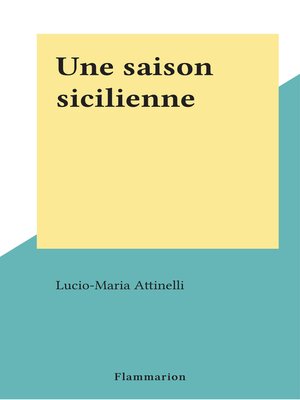 cover image of Une saison sicilienne